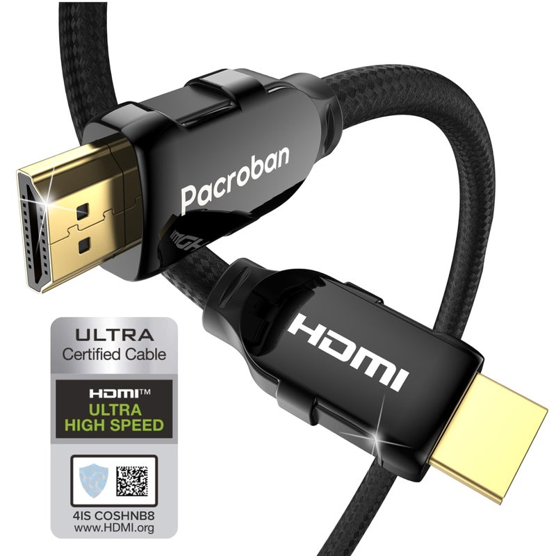 Pacroban eARC HDMI Cable 10FT Cable for Soundbars [Premium Certified Ultra High Speed] HDMI 2.1 Cord, 48Gbps, 4K 120Hz, 8K 60Hz | Dolby Atmos Audio, Dynamic HDR, HDCP, Dolby Vision, Ethernet - Image 1